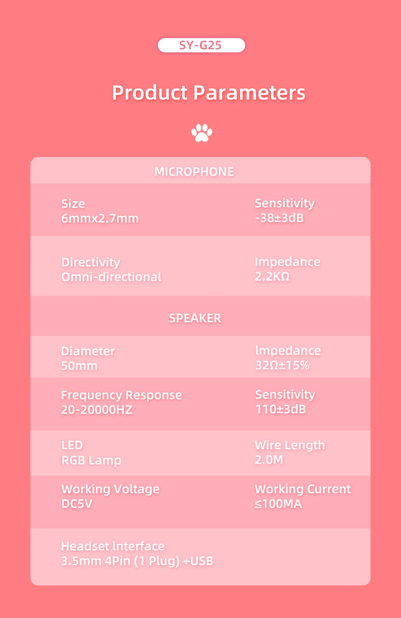 pink Gaming Headset for PC, PS4, PS5, Laptop 3.5mm Noise Reduction with Mic Noise Cancelling, LED Light for Girls, Women