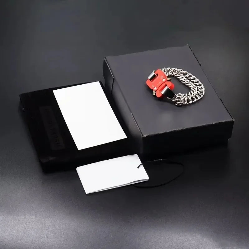 Unisex Street Fashion Trend 1017 ALYX 9SM Functional Bracelet Gift Box Packaging Open Buckle Men Women ALYX Accessories