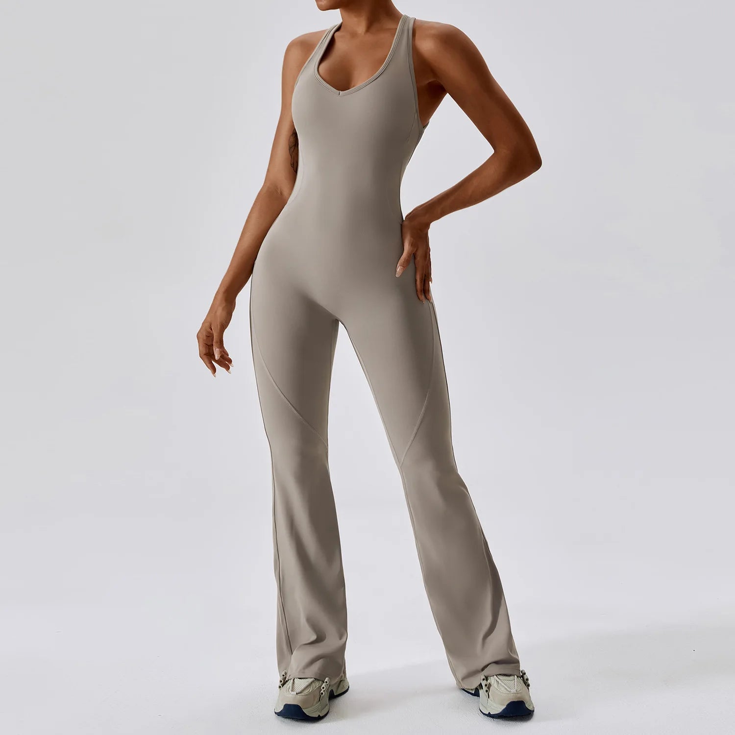 Solid Yoga Jumpsuit One Piece Outfit Fitness Bodysuit Workout Clothes for Women Sportwear Women Buttock lifting Set Activewear