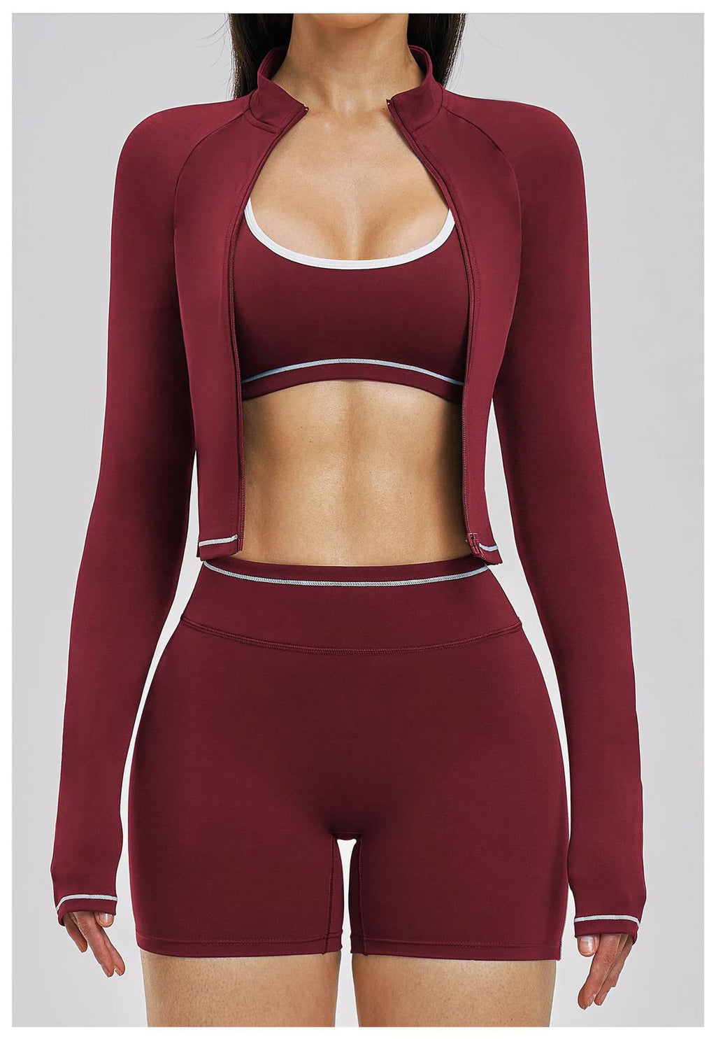 3PCS Yoga Suit Women Tracksuit Sports Outfits Gym Set Running Workout Clothes Long Sleeve Sports Bra Athletic Wear Yoga Clothing