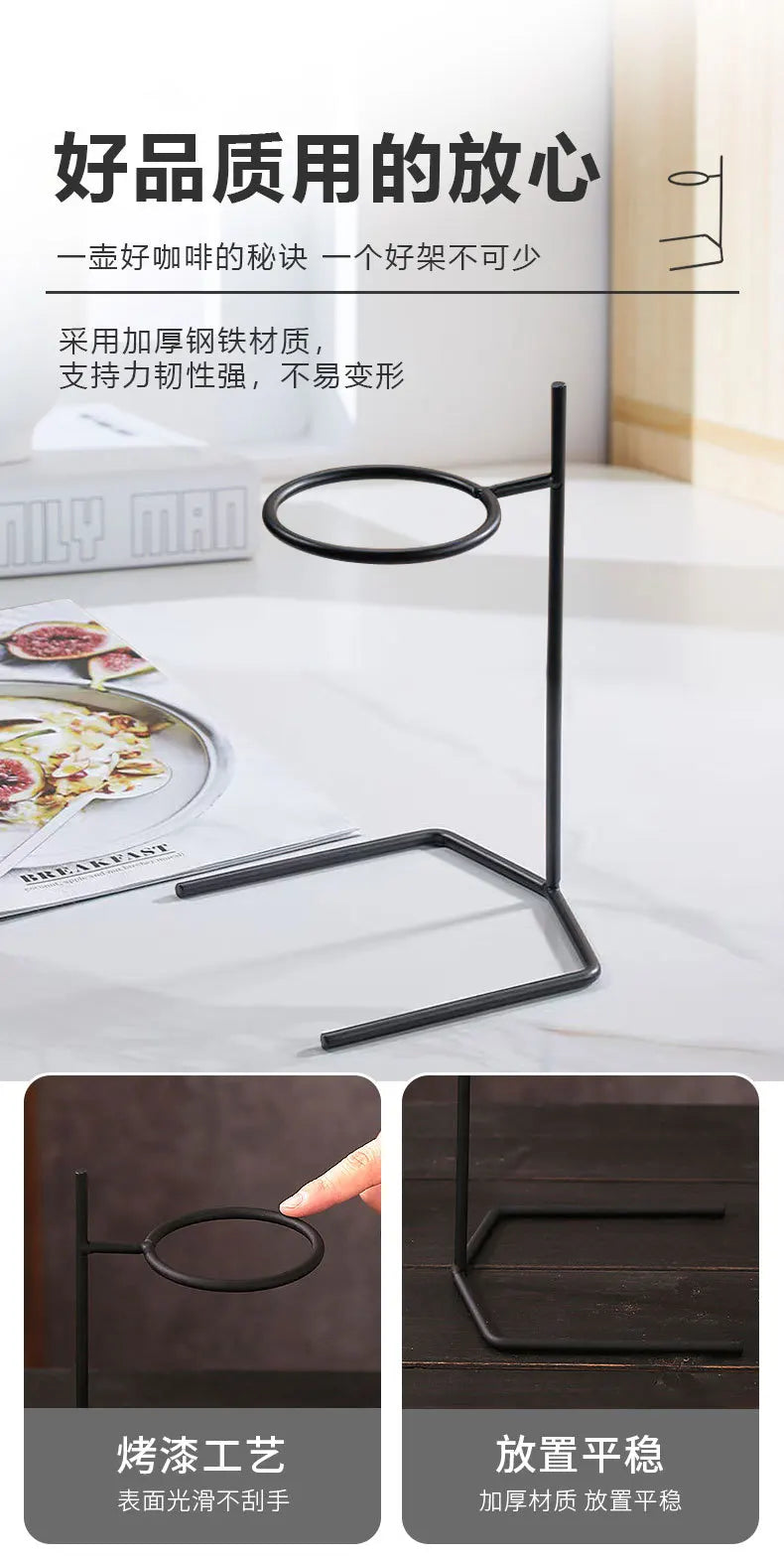 American hand drawn glass coffee pot, smoke gray sharing pot V60 filter cup, coffee hand drawn filter cup holder set