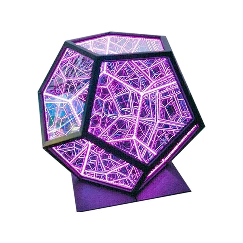 Infinity Dodecahedron Gaming Light 3D Cube Light Desk Cool RGBW Led Table Lamp for Bedroom Gaming Room Decor Led Night Lights
