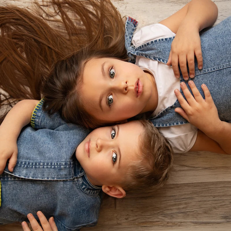 6m-12t 2024 New Summer Spring Denim Famliy Clothing Set Girls Suspender Dress Skirt Baby Sleeveless Romper Overall Boys Shirt