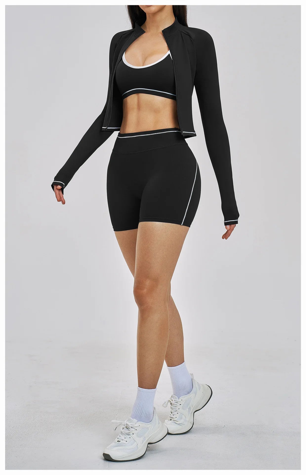 3PCS Yoga Suit Women Tracksuit Sports Outfits Gym Set Running Workout Clothes Long Sleeve Sports Bra Athletic Wear Yoga Clothing