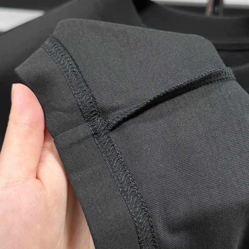 Luxury high-end standard embroidery 100% cotton men's summer casual fashion T-shirt brand fashionable high-quality short sleeved