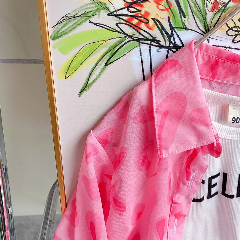 Girls Outfit Sets Summer Cool Blouse Shirt+shorts Girl Clothing Set Children Clothes Suits New Toddler Girl Clothes 2Pcs 2-7Yrs