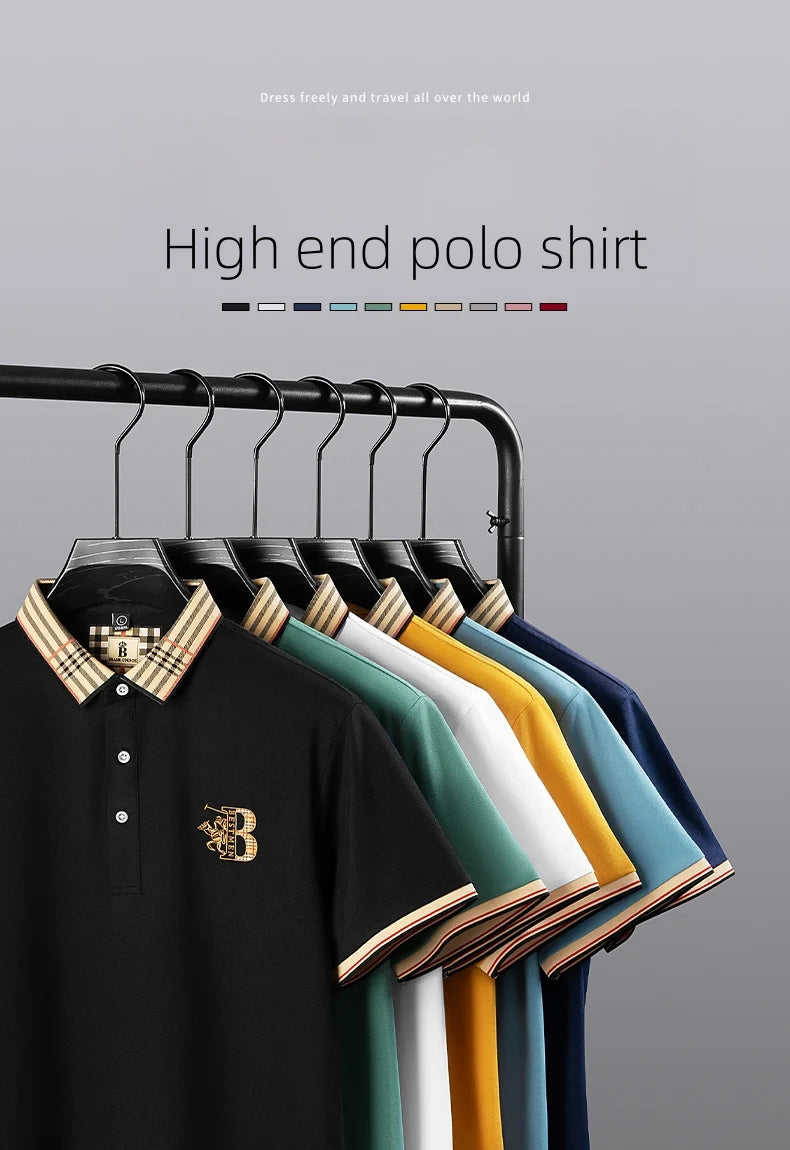 2025 new luxury men's short sleeved summer high-quality designer boutique brand embroidered polo shirt business casual T-shirt