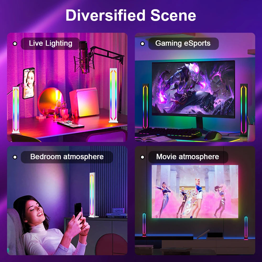 Smart Slim RGB Mood Light, Desktop Gaming Light, 16 Million Colors, 286 Scenes and 3 Synced Music Modes for Living Room
