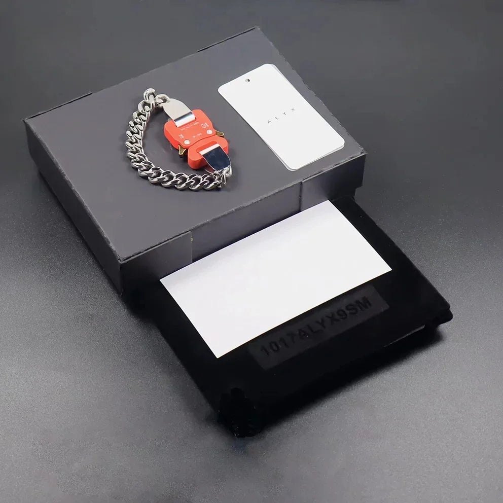 Unisex Street Fashion Trend 1017 ALYX 9SM Functional Bracelet Gift Box Packaging Open Buckle Men Women ALYX Accessories