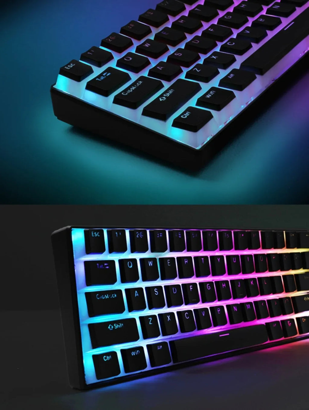 Pudding Keycaps, PBT Shine Through Keycaps 130 Keys Set OEM Profile, for 100%, 75%, 65%, 60% Keyboard for Mechanical Keyboard