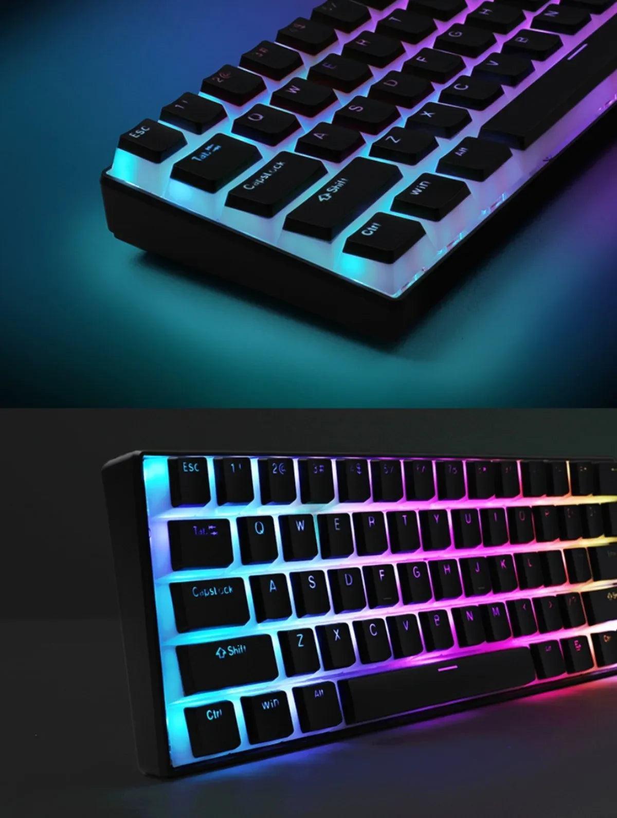 Pudding Keycaps, PBT Shine Through Keycaps 130 Keys Set OEM Profile, for 100%, 75%, 65%, 60% Keyboard for Mechanical Keyboard