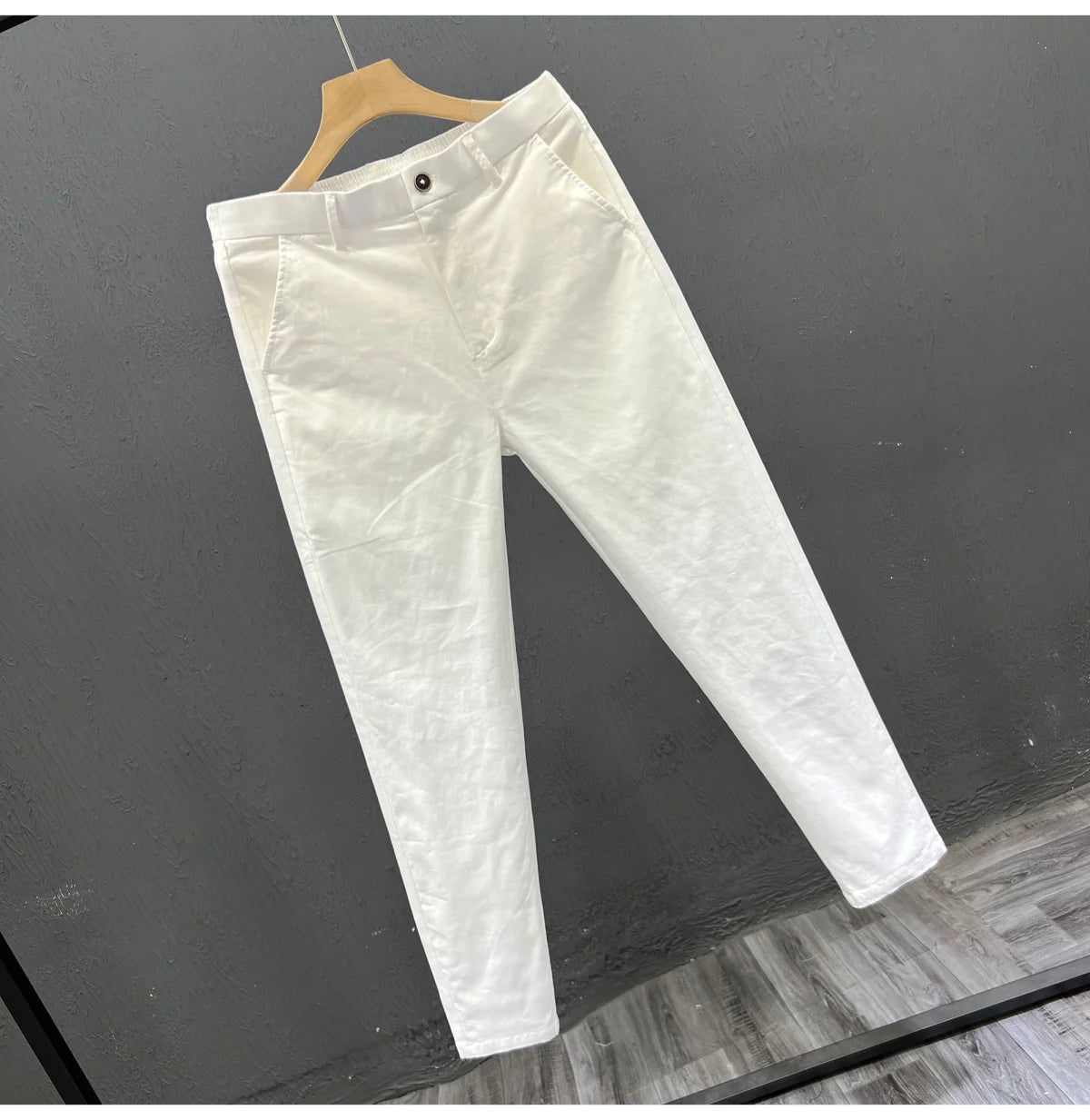 Men's Summer Thin Pants 2025 New Straight Simple and Versatile White Casual Man Clothing Trendy Slim-fitting Cotton Cargo Pants
