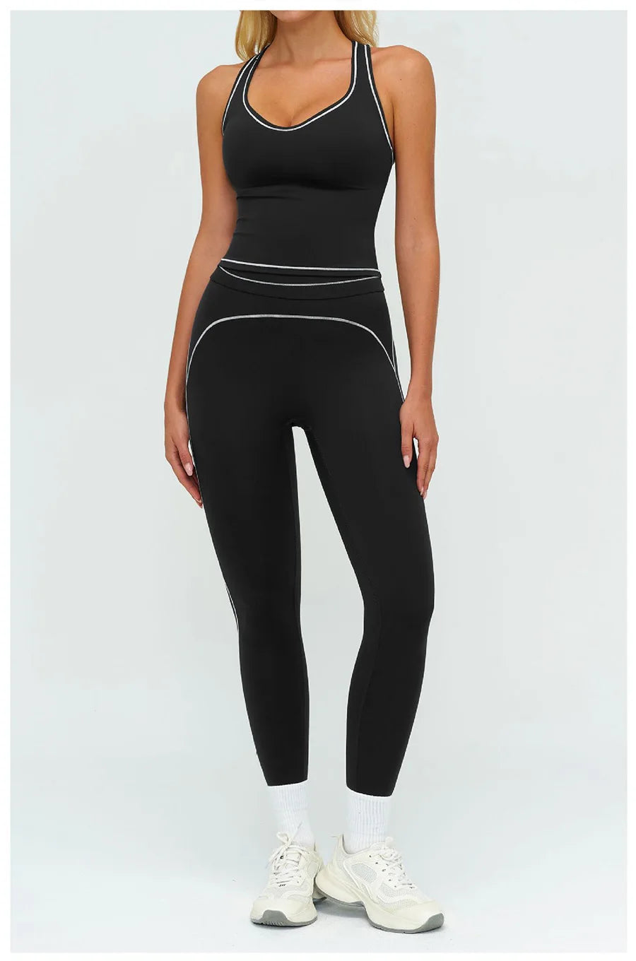 Yoga Set 2PCS Gym Clothes Sportswear Workout Outfits Women Long Sleeve Top Tracksuits Fitness Sports Bra Running Shorts Leggings