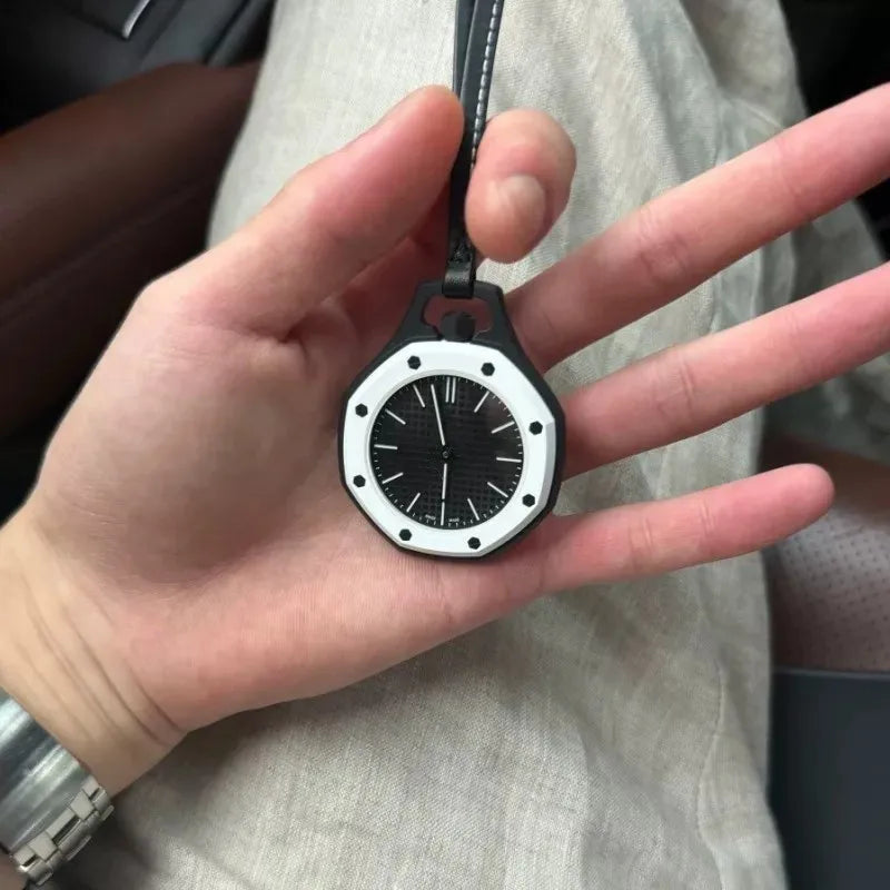 CILOA Octagonal Pocket Watch Necklace Multiple Color Options Leather Lanyard Casual Hanging Watch