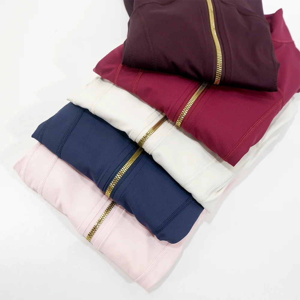 Set with a high-end feel, stand-up collar, slim-fit jacket for women, slimming nine-point yoga pants, casual two-piece set