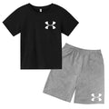 Kids Brand T-shirt Summer Clothes Letters Round Neck Fashion Short-sleeved+Shorts Two-piece Set Boy Girl 3-12Y Casual Sports Set