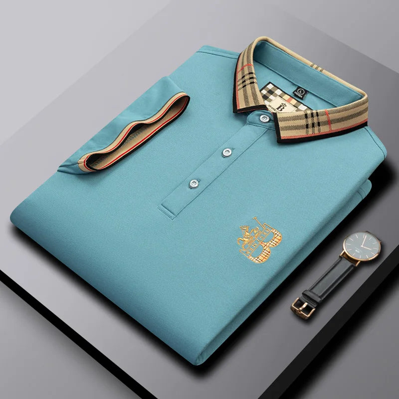 2025 new luxury men's short sleeved summer high-quality designer boutique brand embroidered polo shirt business casual T-shirt