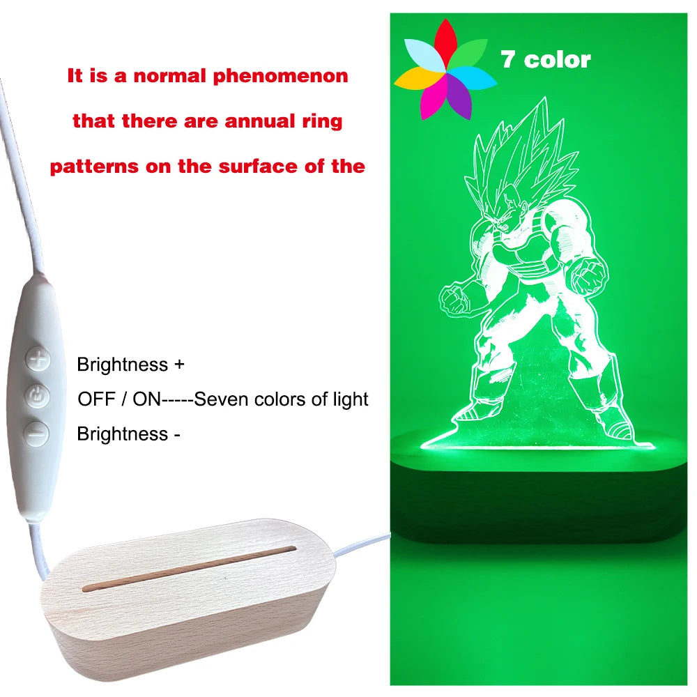 Gaming Room Lamp Anime Goku Night Light Luces Led Lights For Bedroom Home Decoration Usb Small Rgb Lighting Xmas Birthday Gifts