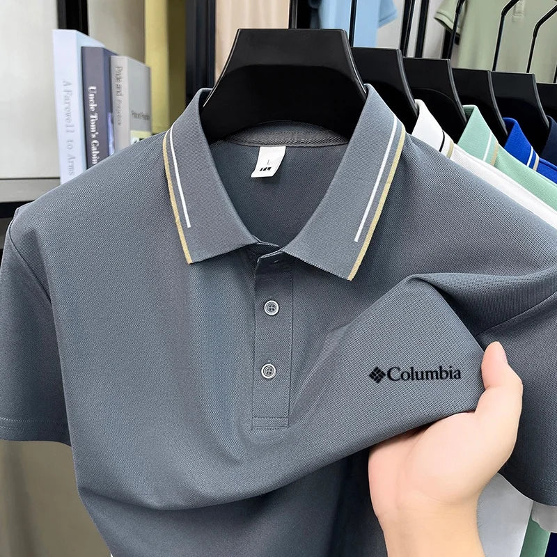 High end brand 2026 hot selling new classic letter embroidered breathable polo shirt fashionable men comfortable casual shorttop