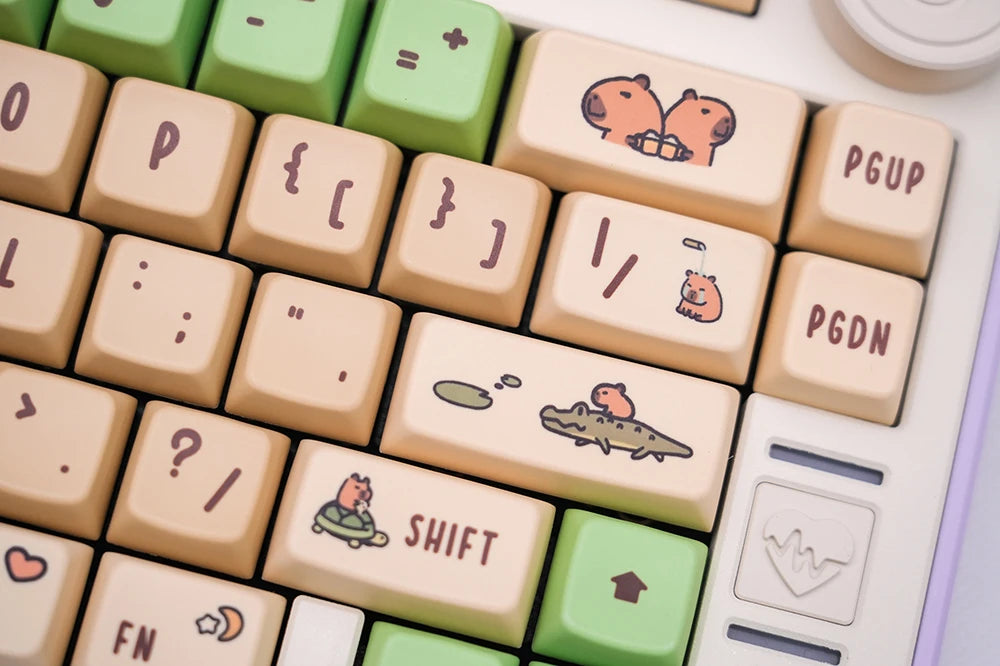 KPREPUBLIC Capybara Keycap Dye Subbed Cute Keycap thick PBT MDA for Mechanical Keyboard 87 tkl 104 ansi xd64 bm60 BM87 BM65