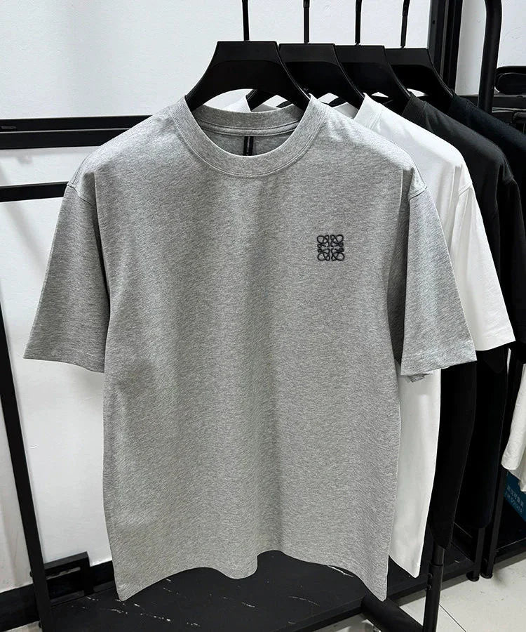 Luxury high-end standard embroidery 100% cotton men's summer casual fashion T-shirt brand fashionable high-quality short sleeved