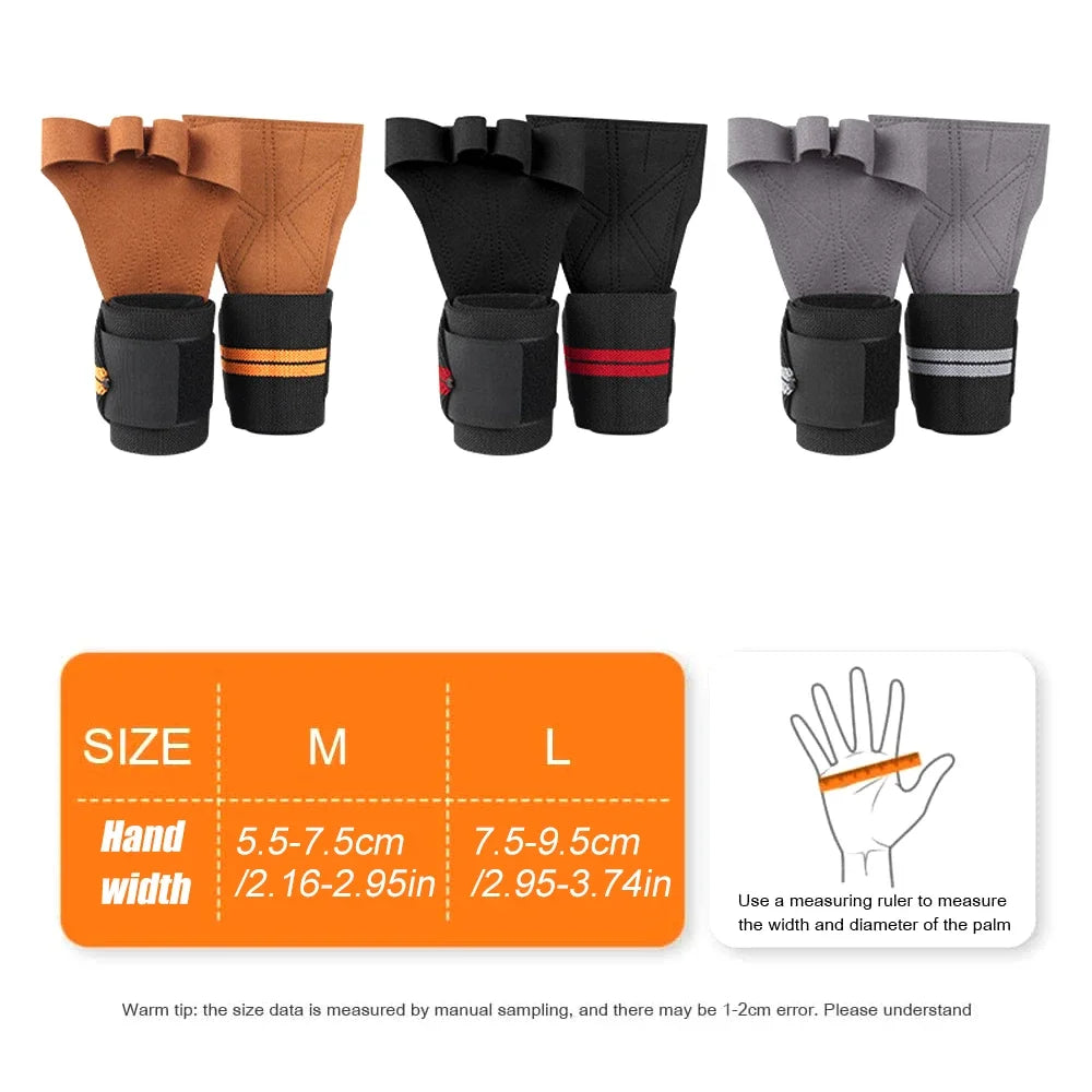 1 Pair Weight Lifting Training Gloves Fitness Sports Body Building Gymnastics Grips Gym Hand Palm Wrist Protector Gloves