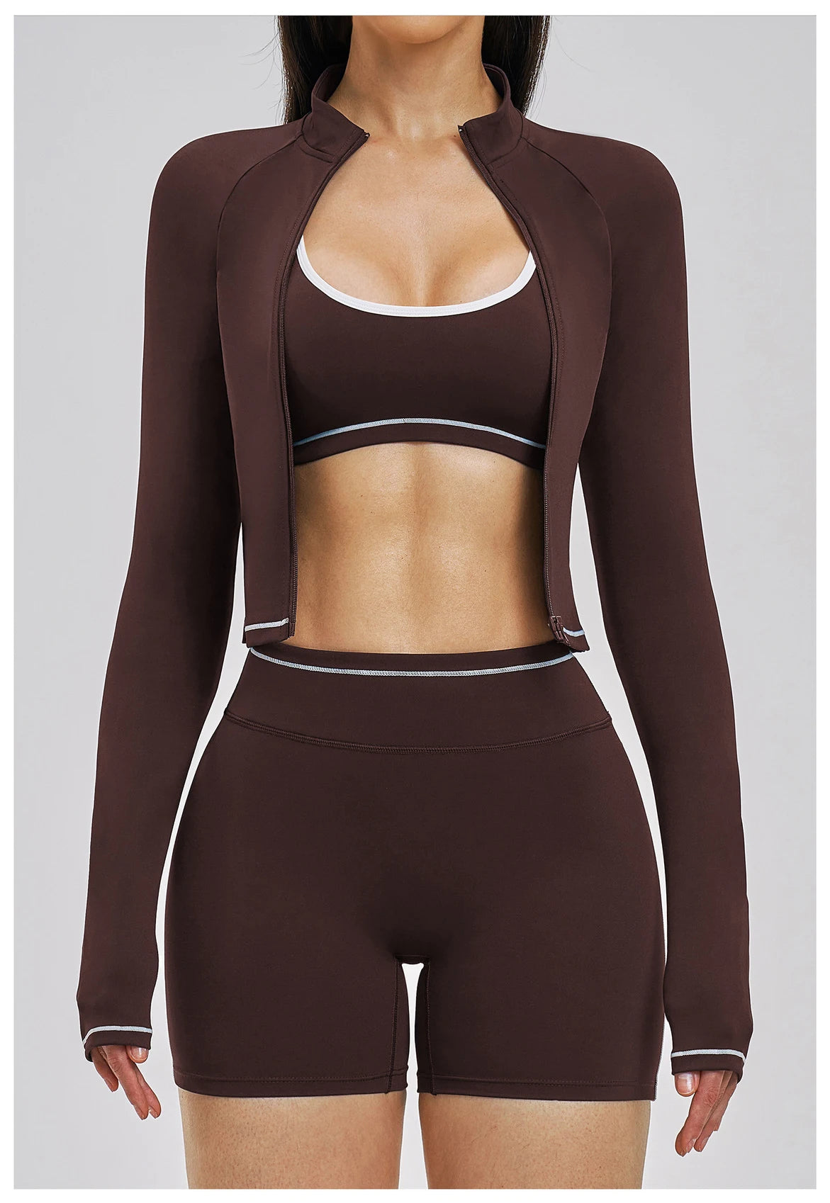 3PCS Yoga Suit Women Tracksuit Sports Outfits Gym Set Running Workout Clothes Long Sleeve Sports Bra Athletic Wear Yoga Clothing