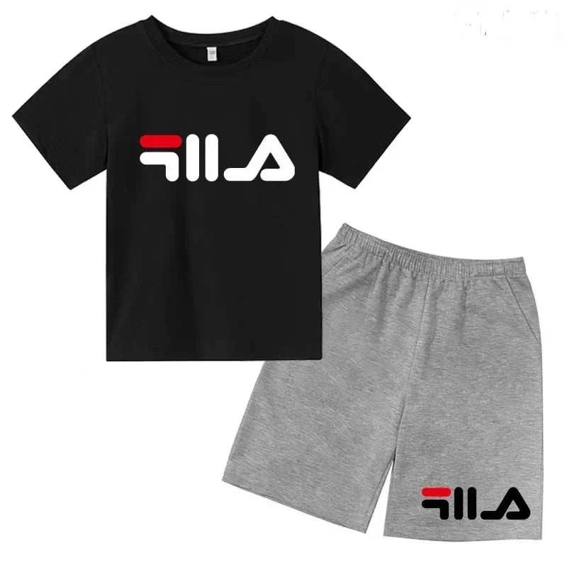 2-13Y Kids Spring & Autumn Casual Cartoon & Letter Print 2-Piece Set Hoodie & Jogging Pants Tracksuit Outfits for Boys & Girls
