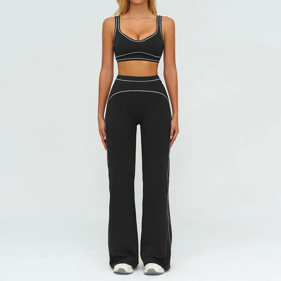 Yoga Set 2PCS Gym Clothes Sportswear Workout Outfits Women Long Sleeve Top Tracksuits Fitness Sports Bra Running Shorts Leggings