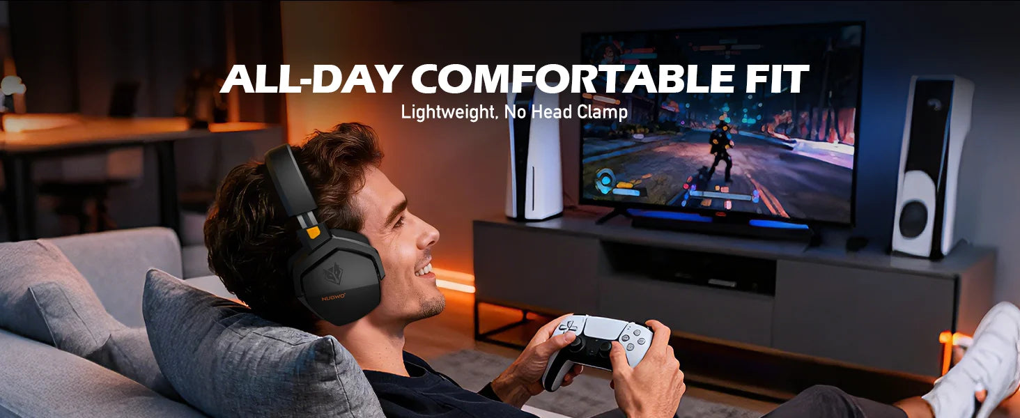 NUBWO G06 Dual Wireless Gaming Headphones 2.4GHz Bluetooth 5.3 Headsets Gamer with Microphone for PS5, PS4, PC, Mobile, Switch