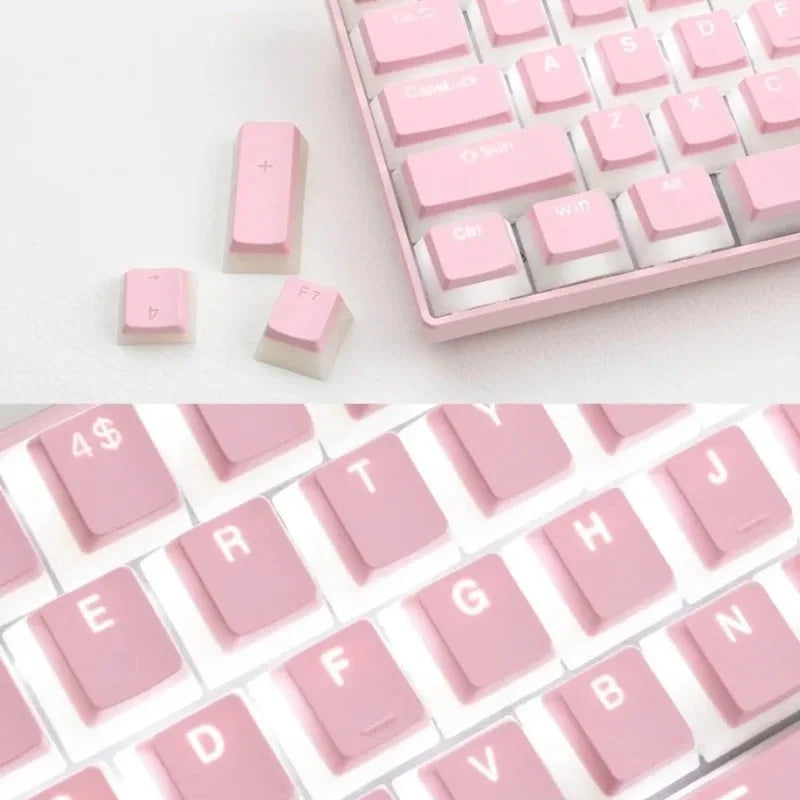 Pudding Keycaps, PBT Shine Through Keycaps 130 Keys Set OEM Profile, for 100%, 75%, 65%, 60% Keyboard for Mechanical Keyboard