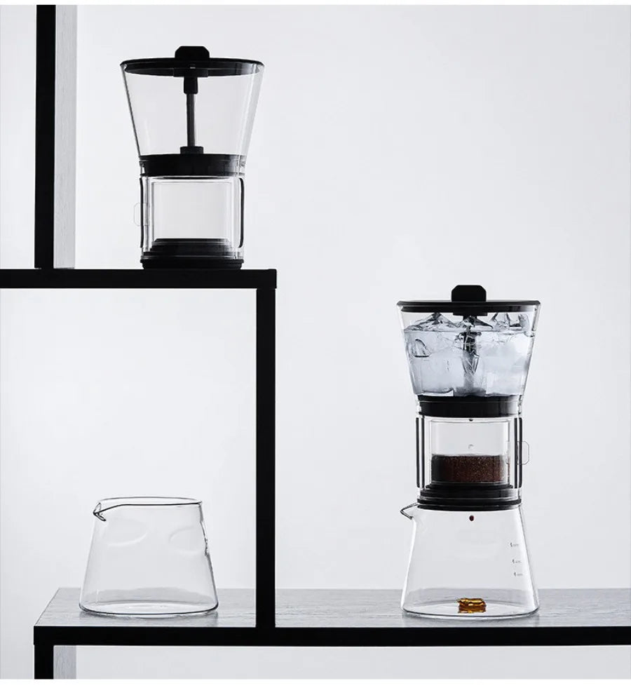 muvna Cold Brew Coffee Maker 600ml Adjustable Water Flow Dripper Iced Coffee Tea Brewer Stainless Steel Filter Home Barista Tool