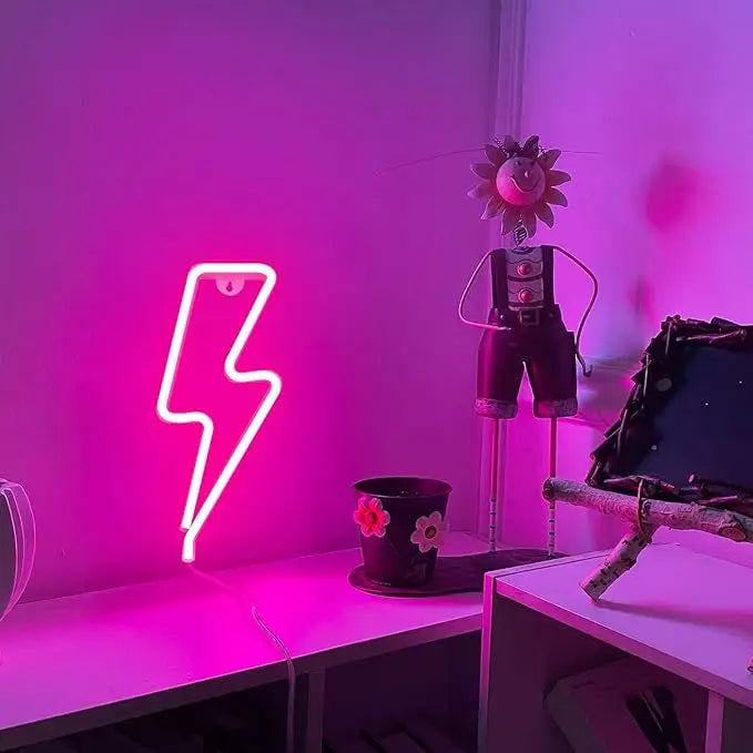 Lightning LED neon light, USB/battery powered, bedroom, gaming room, living room, office, wedding, birthday, party supplies