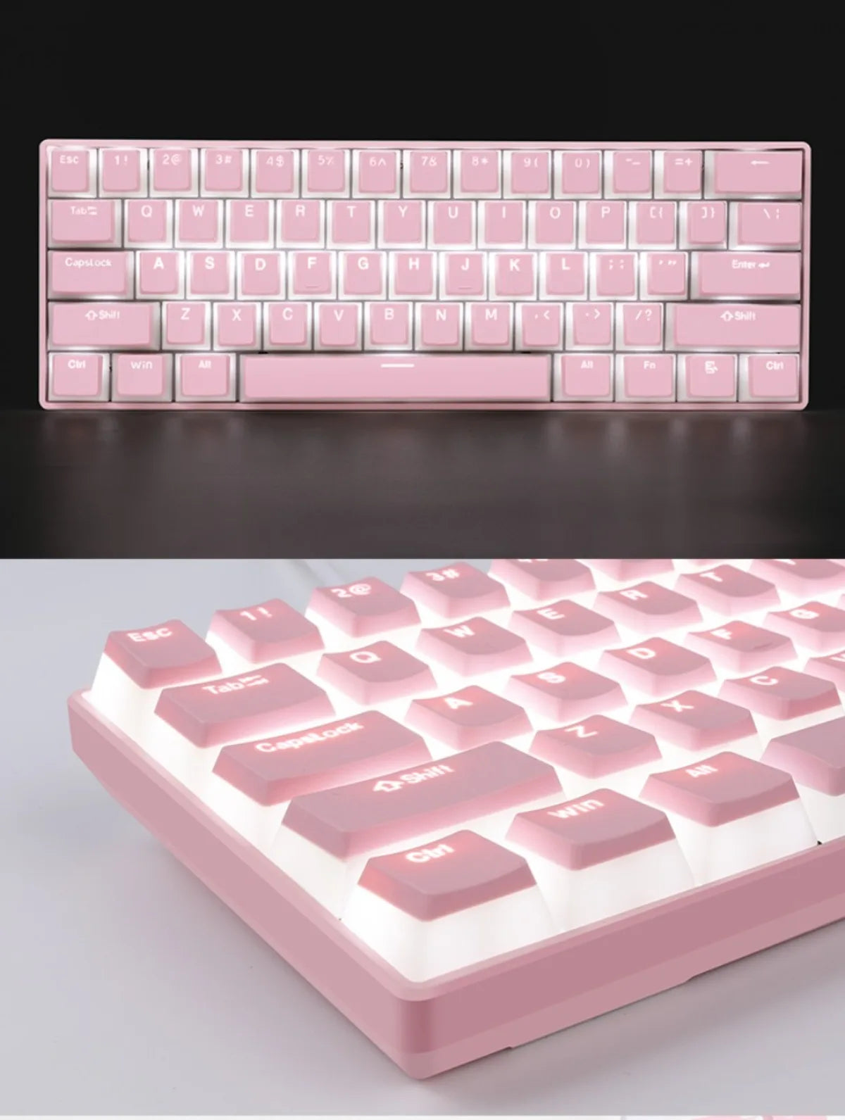 Pudding Keycaps, PBT Shine Through Keycaps 130 Keys Set OEM Profile, for 100%, 75%, 65%, 60% Keyboard for Mechanical Keyboard