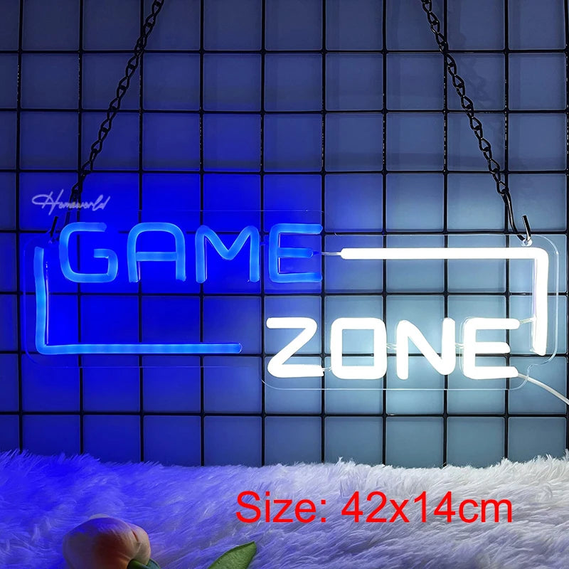 Game Neon Sign Light LED Gaming Zone Room Music Game Handle Nightlight Custom Business Logo Decor Bar Internet Cafe Shop Party