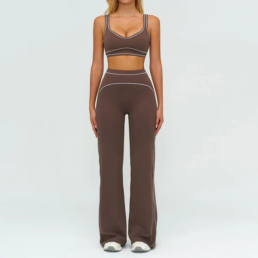 Yoga Set 2PCS Gym Clothes Sportswear Workout Outfits Women Long Sleeve Top Tracksuits Fitness Sports Bra Running Shorts Leggings