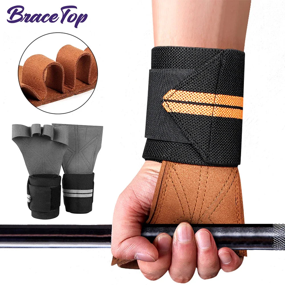 1 Pair Weight Lifting Training Gloves Fitness Sports Body Building Gymnastics Grips Gym Hand Palm Wrist Protector Gloves