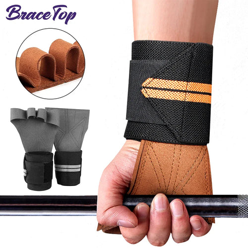 1 Pair Weight Lifting Training Gloves Fitness Sports Body Building Gymnastics Grips Gym Hand Palm Wrist Protector Gloves
