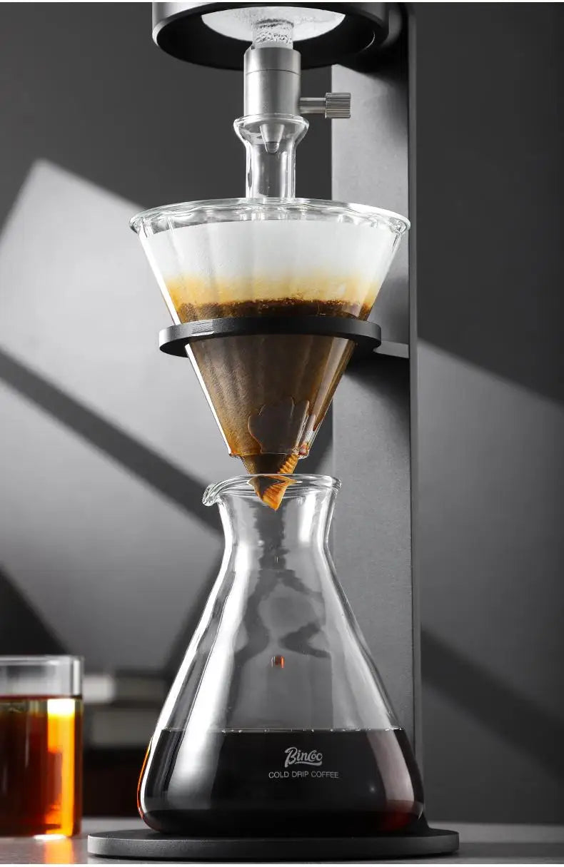 BINCOO L-Shaped Cold Brew Coffee Dripper Cold Brew Drip Coffee Maker Ice Brew Drip-Style Low-Temperature Slow-Brewed Coffee