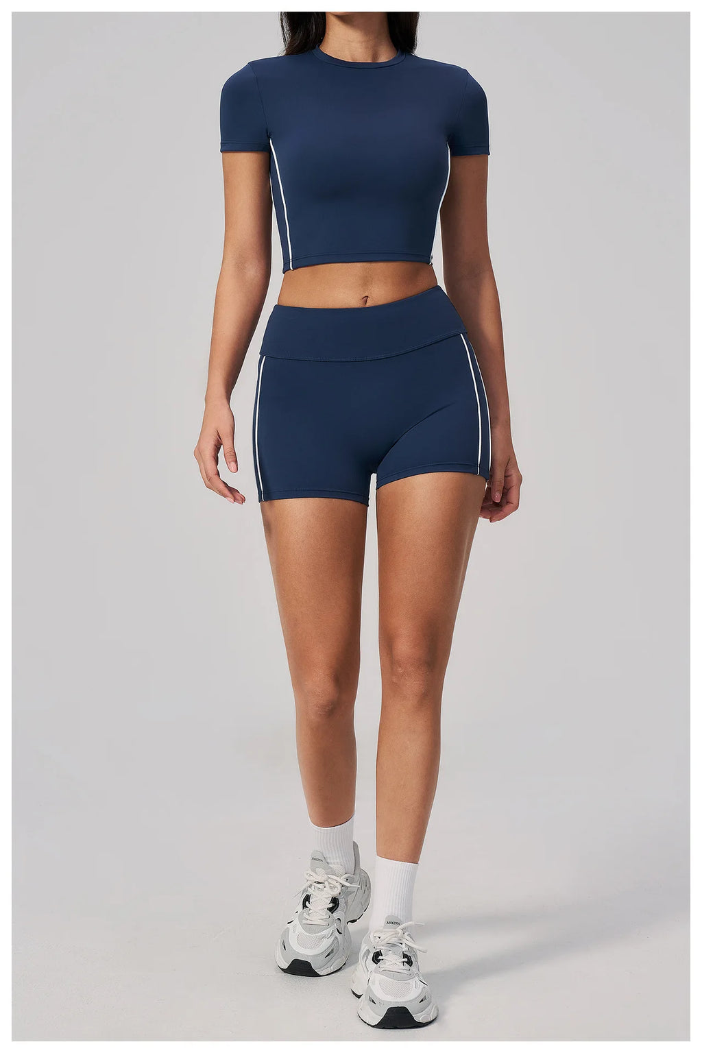 2PCS Yoga Set Women Tracksuit Sports Outfit Gym Set Running Workout Clothes Short Sleeves Sports Bra Athletic Wear Yoga Clothing