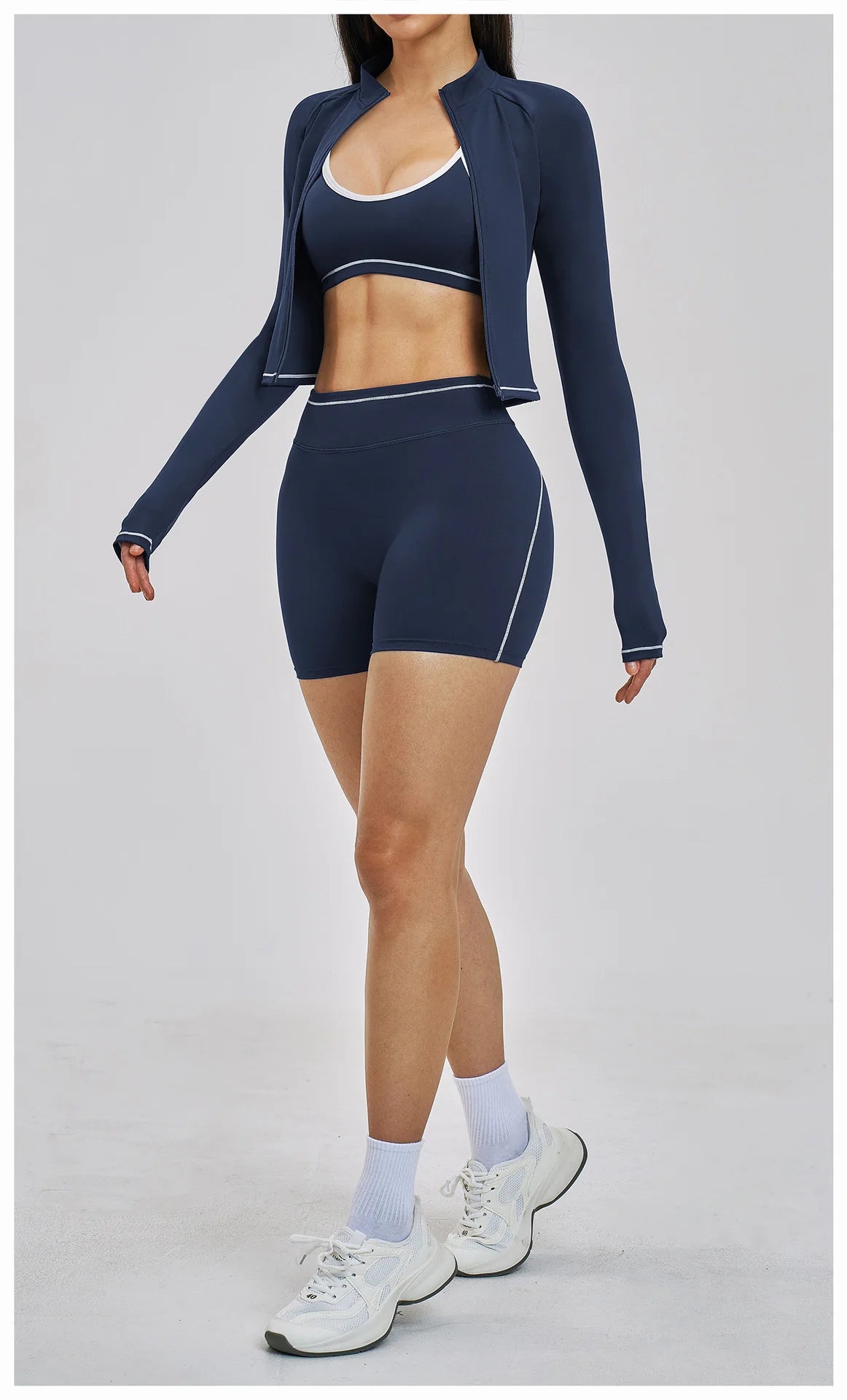 3PCS Yoga Suit Women Tracksuit Sports Outfits Gym Set Running Workout Clothes Long Sleeve Sports Bra Athletic Wear Yoga Clothing