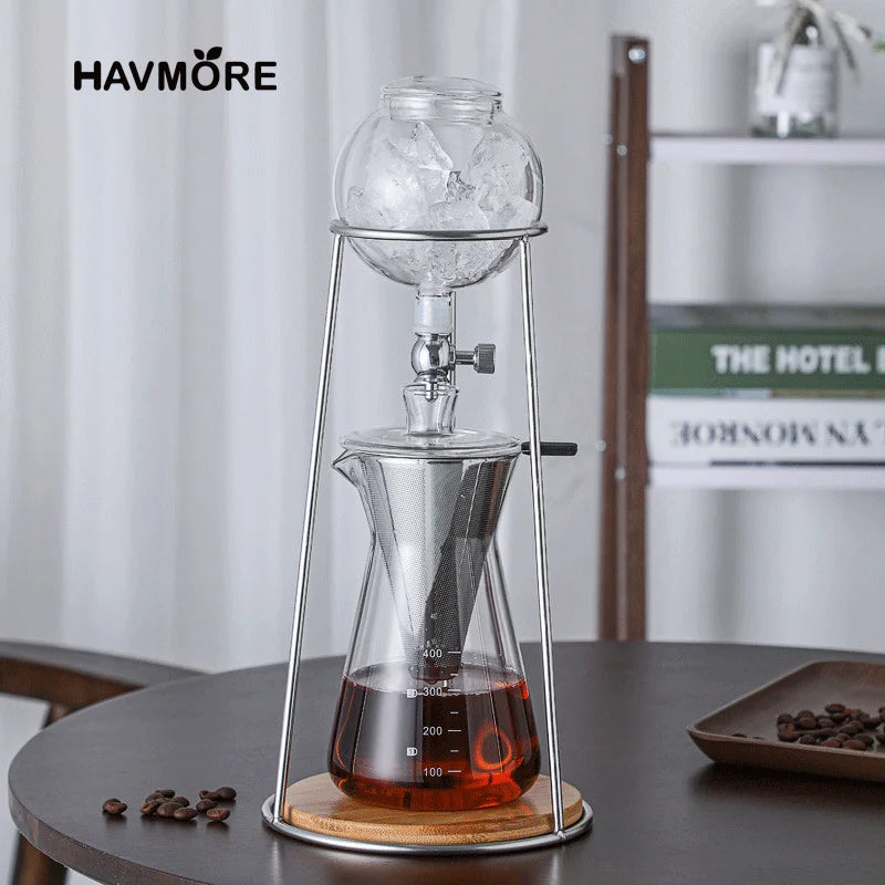 Manual Cold Brewer Glass Drip Coffee Ice Drip Pot 400/600ML Brew Ice Tea Coffee Maker Ice Drip Pot
