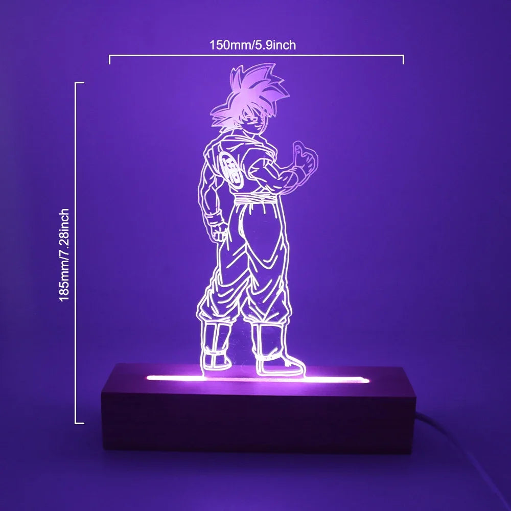 Gaming Room Lamp Anime Goku Night Light Luces Led Lights For Bedroom Home Decoration Usb Small Rgb Lighting Xmas Birthday Gifts