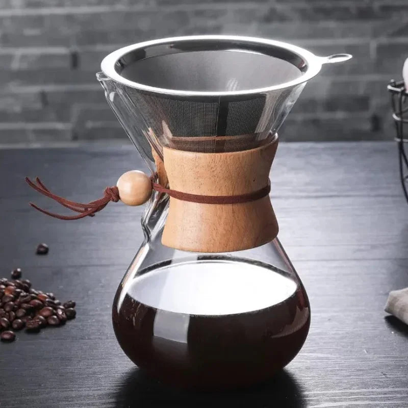 Hand Brewed Coffee Sharing Pot Filter Screen Glass Coffee Filter Cup Coffee Pot Set Drip Small Household Glass Pot 400-800ml