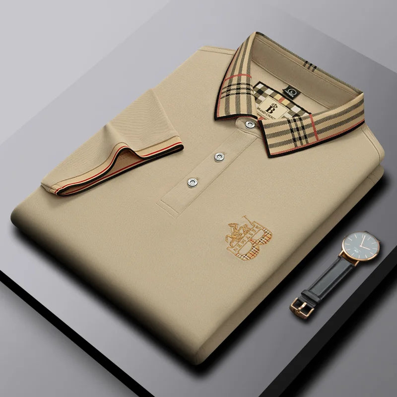 2025 new luxury men's short sleeved summer high-quality designer boutique brand embroidered polo shirt business casual T-shirt