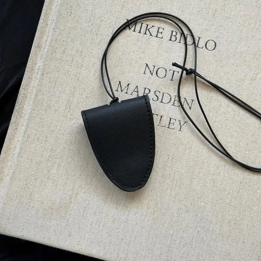 Unisex Leather Eyeglasses Storage Bag Pendant Durable Multifunction Glasses Clip Storage Hanging Rope Simple Hanging Neck Pouch