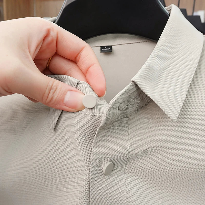 New Polo Shirt For Man Summer Short Sleeves Lapel Printing Trend Brand T-Shirt Business Leisure Ventilate Versatile Men's Wear