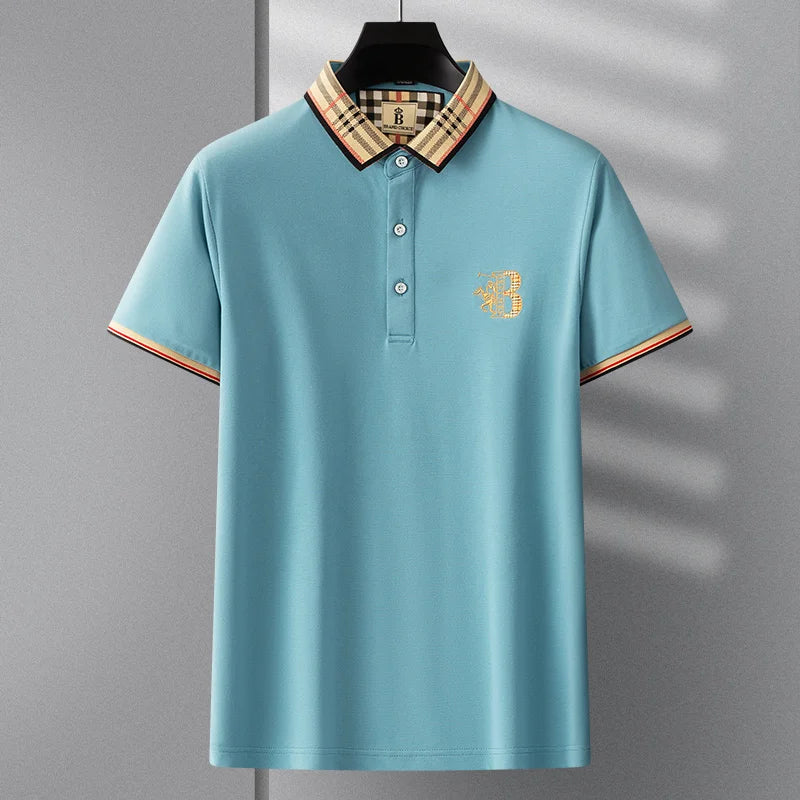 2025 new luxury men's short sleeved summer high-quality designer boutique brand embroidered polo shirt business casual T-shirt