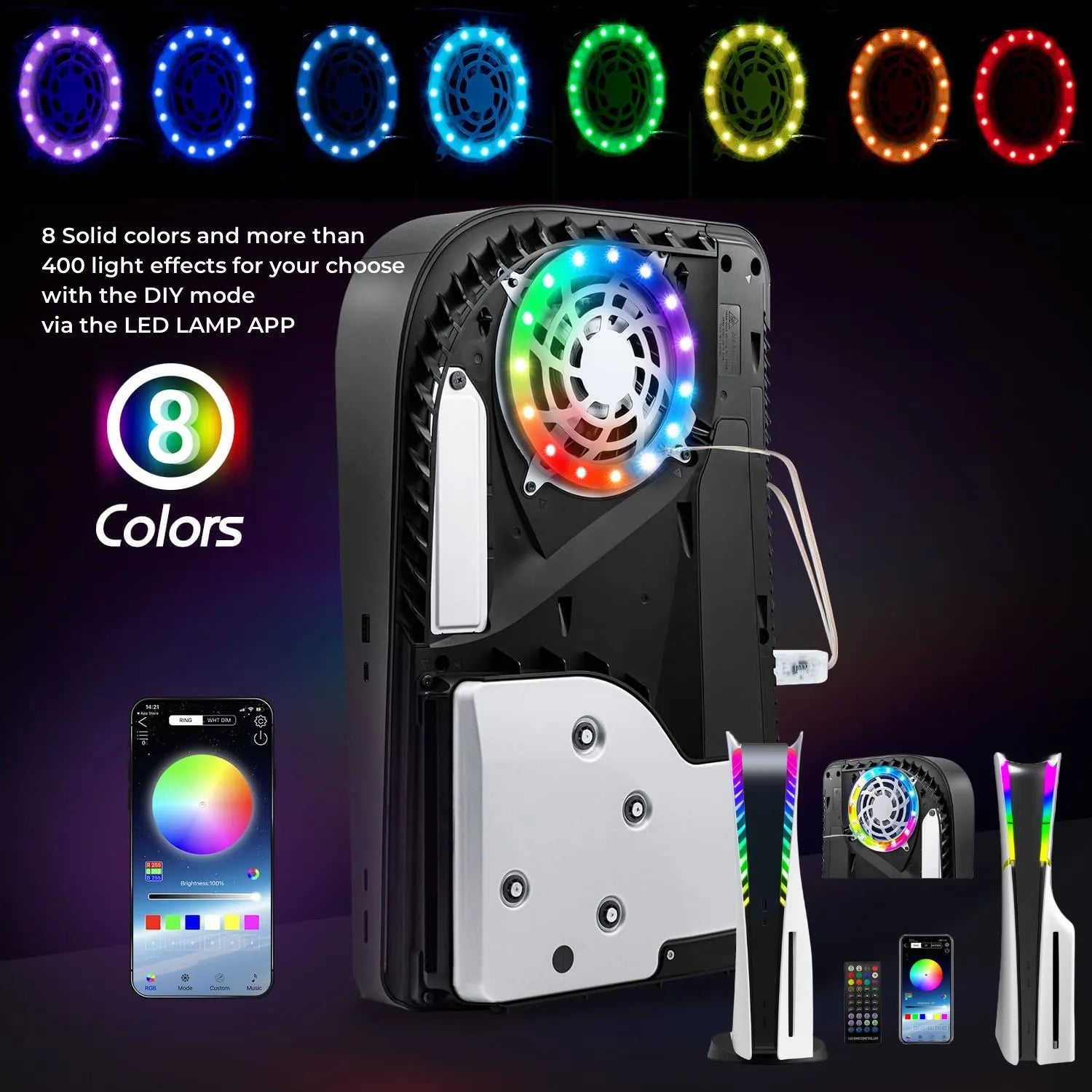 LED Light Strips For PS5 Slim PS5 Pro Console RGB Game atmosphere light For Playstation 5/PS5 Slim/PS5 Pro