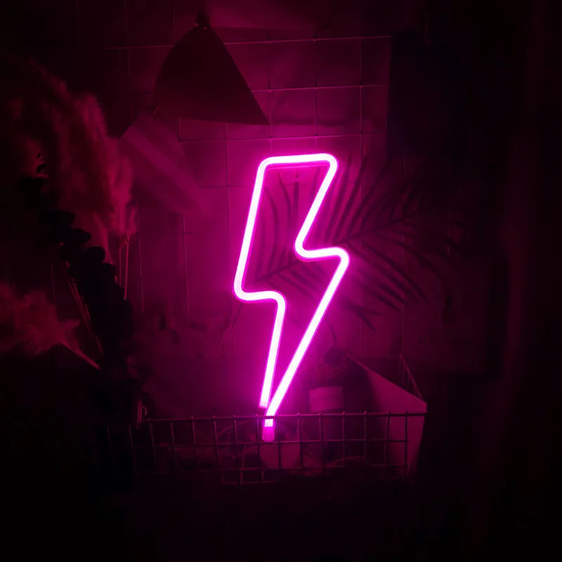 Lightning LED neon light, USB/battery powered, bedroom, gaming room, living room, office, wedding, birthday, party supplies